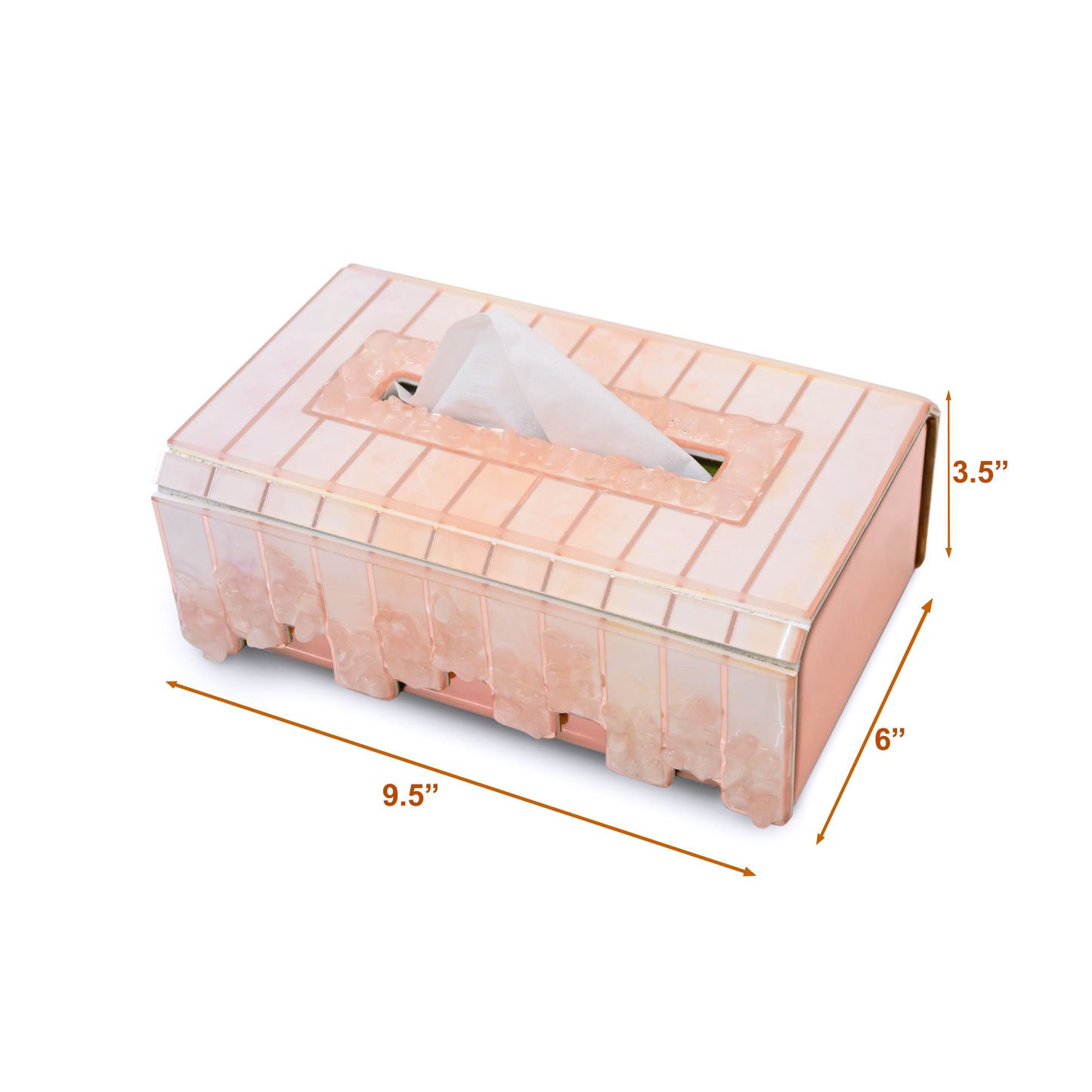 High-Low Stones Pink: Tissue Box
