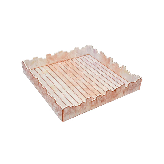 High-Low Stones Pink: Square 4 Wall Tray