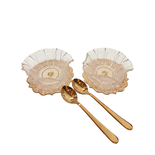 Rose Gold Rose Stones: Flower Bowl (Set Of 2)