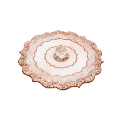 Rose Gold Rose Stones: Large Round Serving Lid with Tray