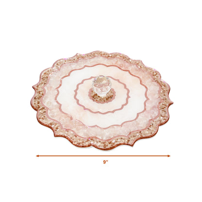 Rose Gold Rose Stones: Large Round Serving Lid with Tray