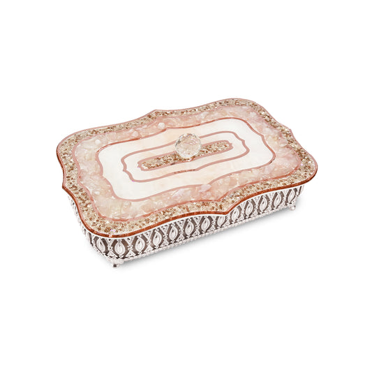 Rose Gold Rose Stones:  Large Rectangular Serving Lid With Tray