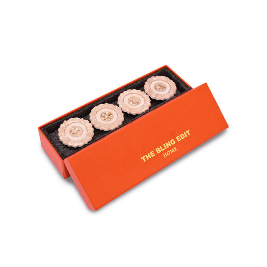 Rose Gold Rose Stones: Napkin Ring (Set Of 4)