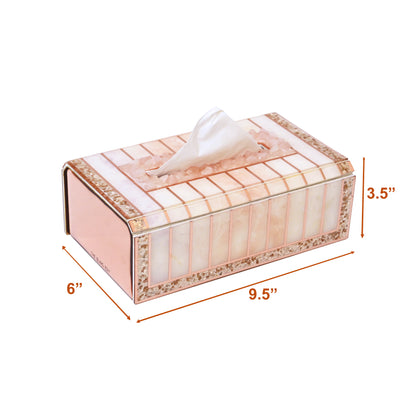 Rose Gold Rose Stones: Tissue Box