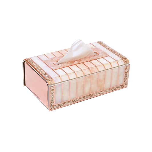 Rose Gold Rose Stones: Tissue Box