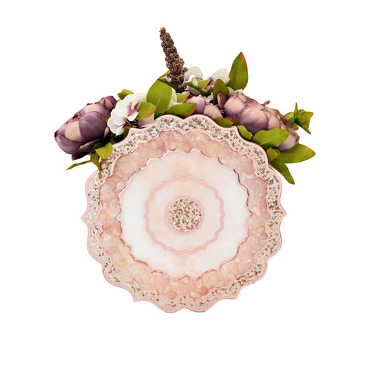 Rose Gold Rose Stones: 10" Vase