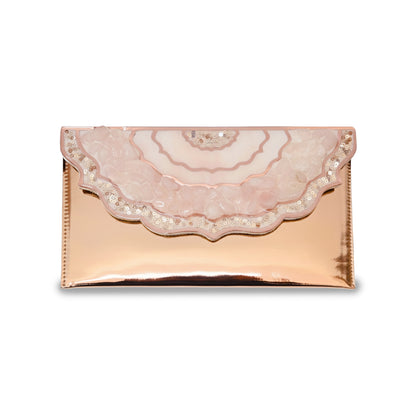 Rose Gold Rose Stones : Clutch