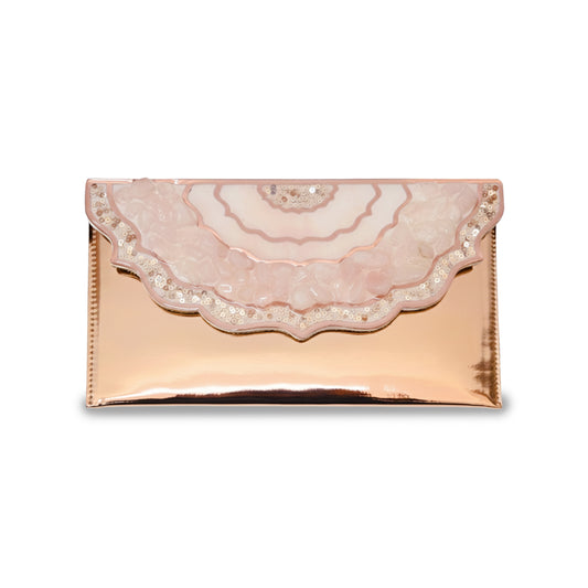 Rose Gold Rose Stones : Clutch