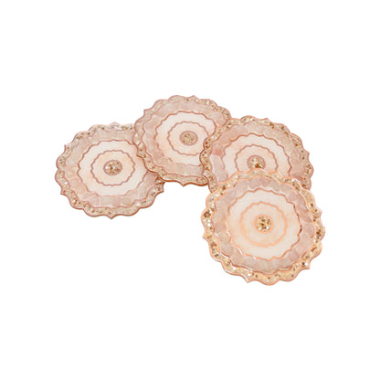 Rose Gold Rose Stones: Coaster (Set Of 4)