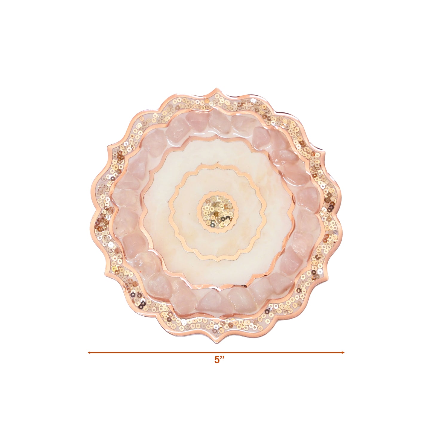 Rose Gold Rose Stones: Coaster (Set Of 4)