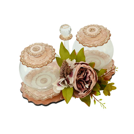 Rose Gold Rose Stones: Jar Platter