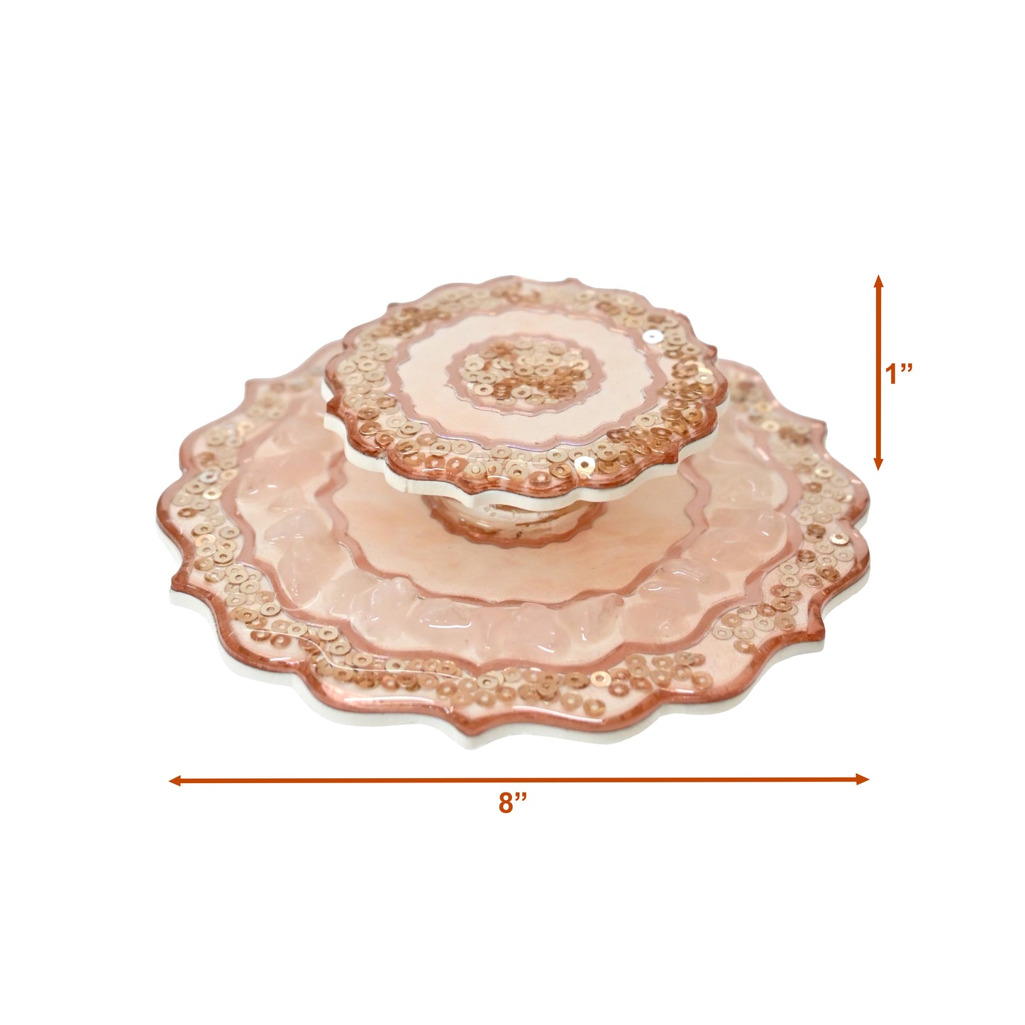 Rose Gold Rose Stones: Lids (Set Of 2)