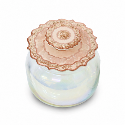 Rose Gold Rose Stones: Jar With Lid (Set of 1)