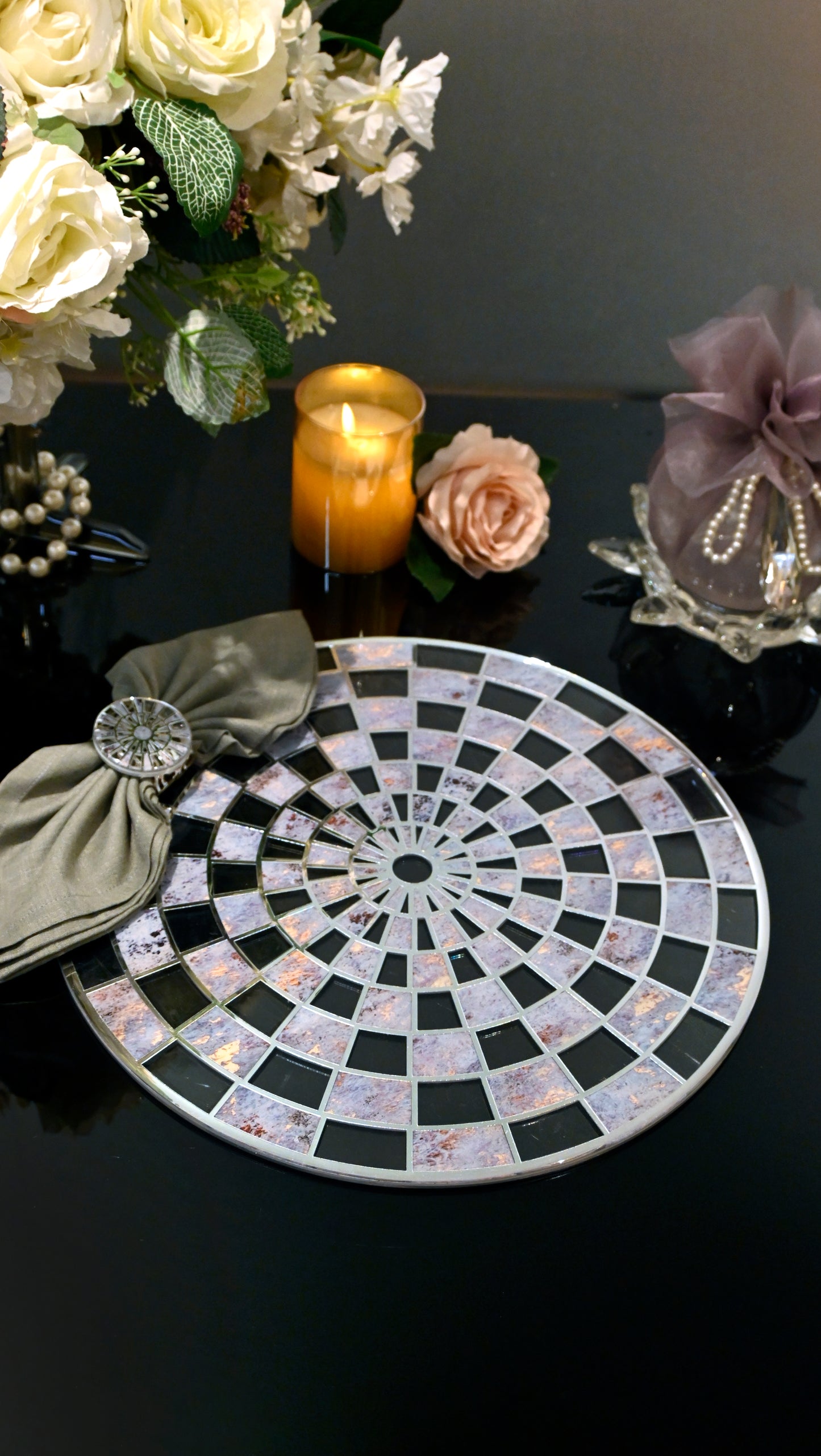 Blue Web: Round Placemat