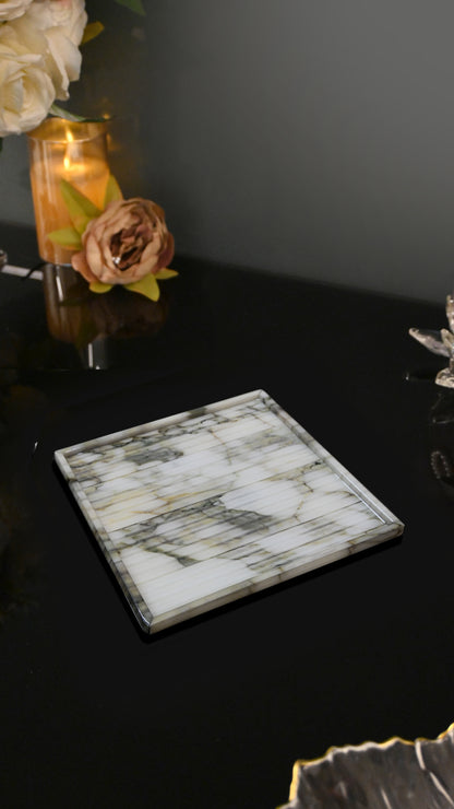 Fluted Marble Green: Platter Tray