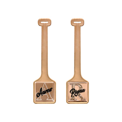 Rosegold PU with Sequin Luggage Tag (Set of 2)