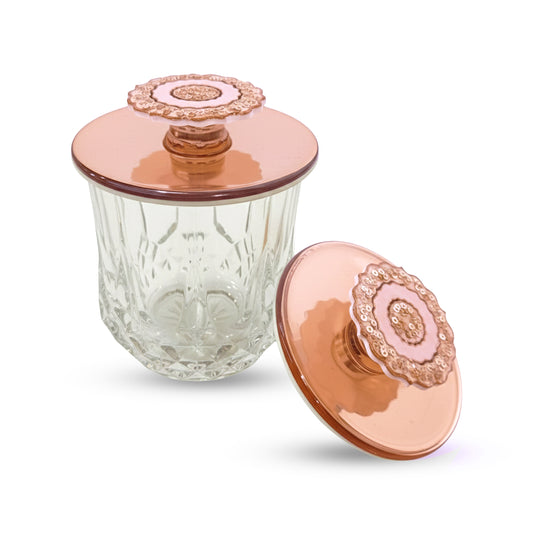 Rose Gold Rose: Lid (Set Of 2)