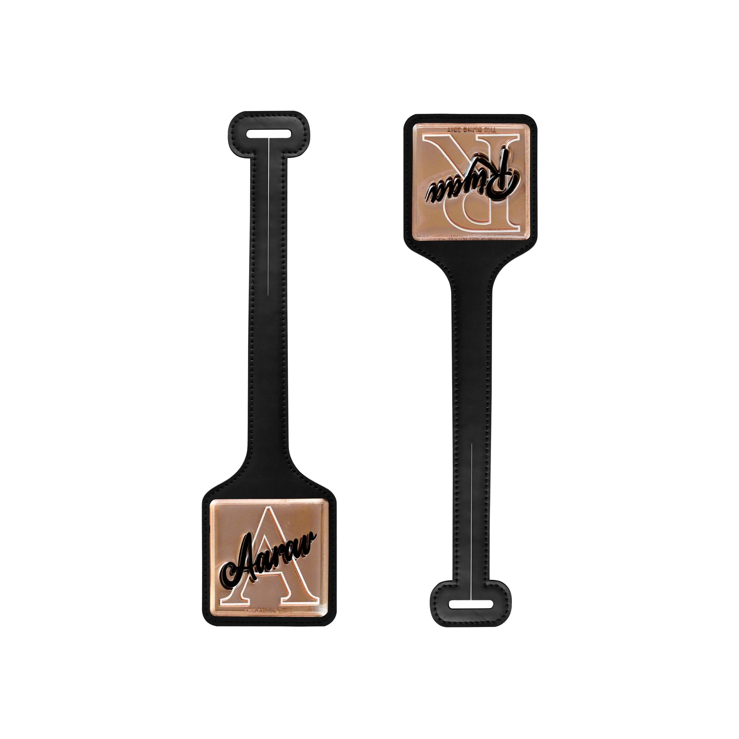 Rosegold Black PU Luggage Tag (Set of 2)