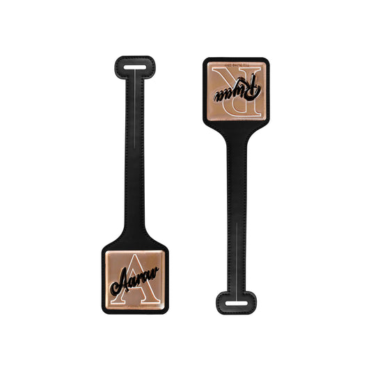 Rosegold Black PU Luggage Tag (Set of 2)