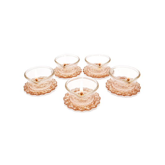 Rose Gold Rose: Diyas (Set Of 5)