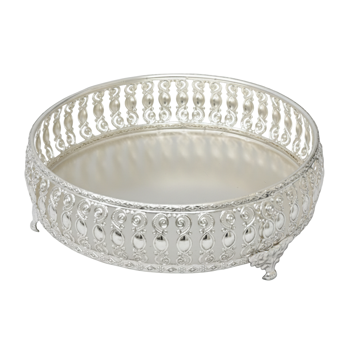 Rose Stones Green:  Large Round Serving Lid with Tray