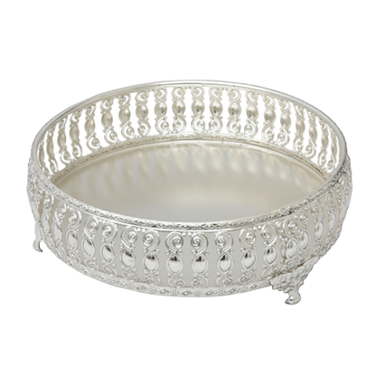 Rose Stones Green:  Large Round Serving Lid with Tray