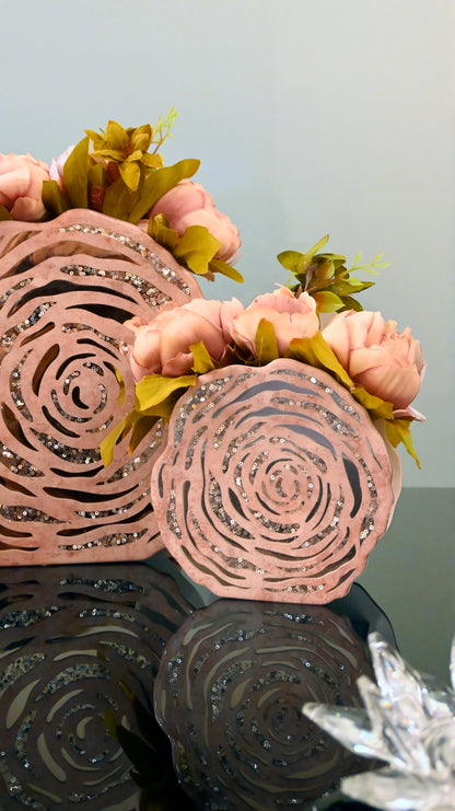 Lotus & Rosette Peach: 10" Vase