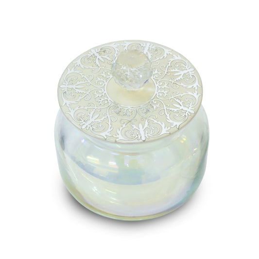 Royal White With Silver: Jar With Lid
