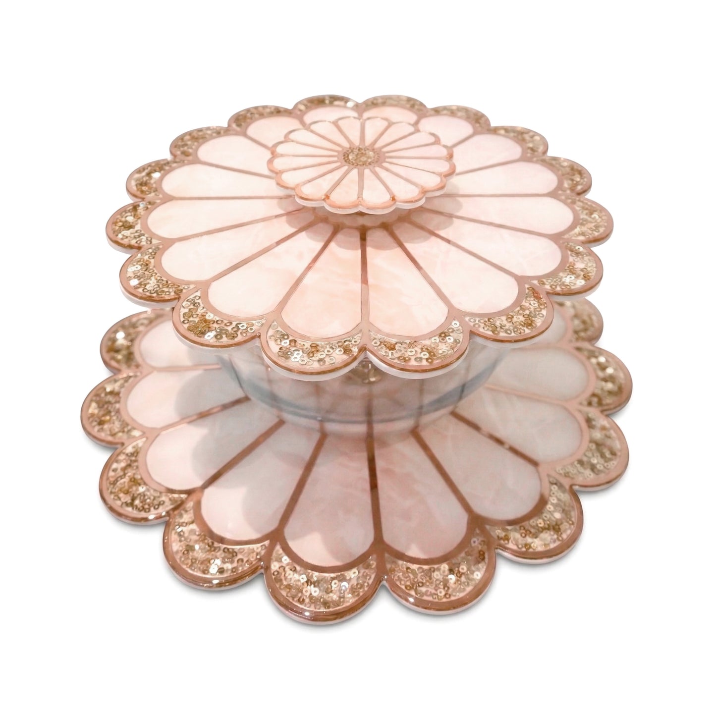 Daisy Rose Gold: Serving Bowl With Lid