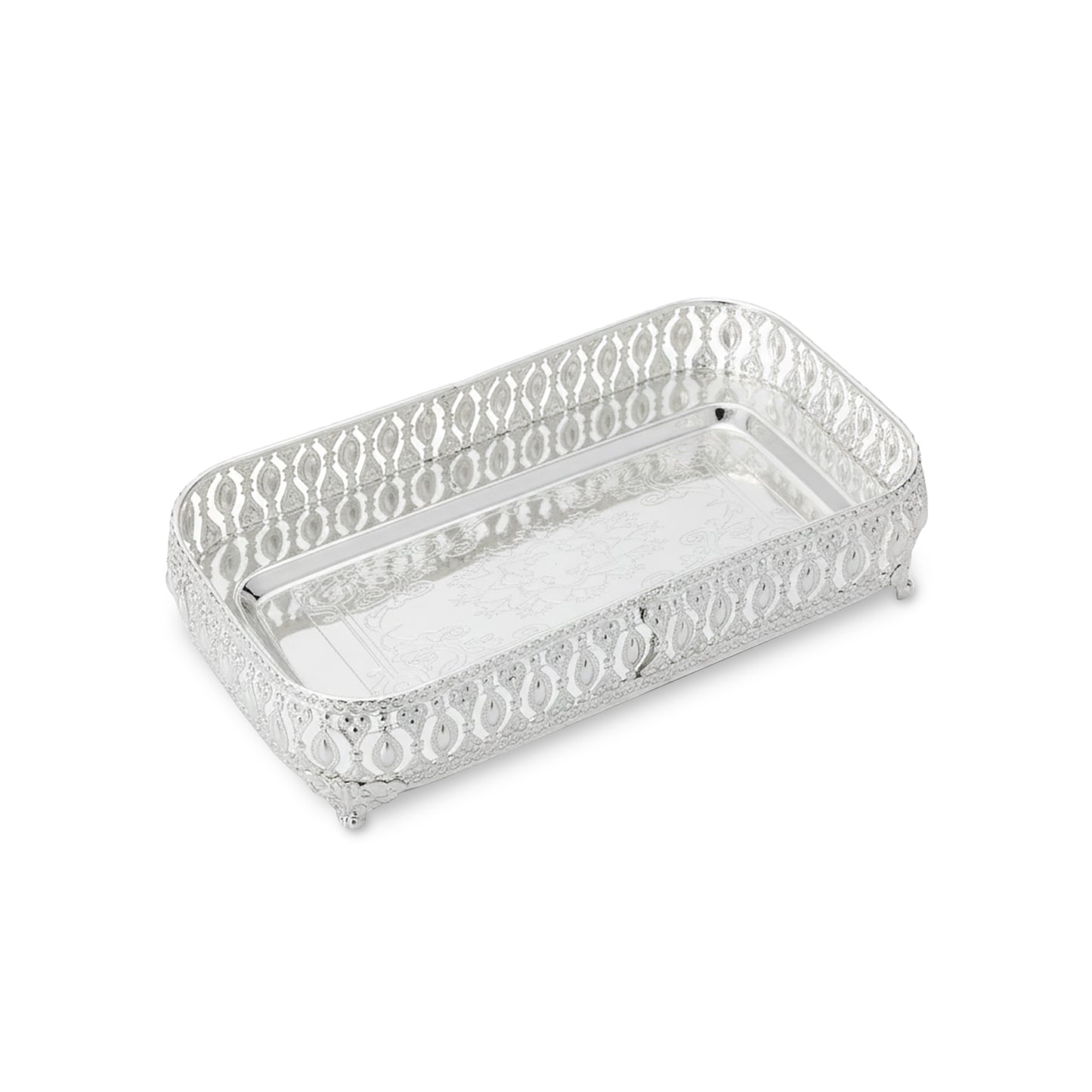 Rose Gold Rose Stones:  Large Rectangular Serving Lid With Tray