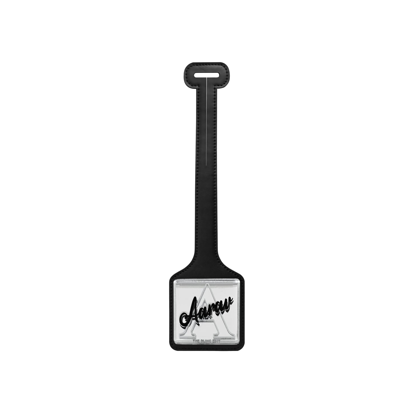 Silver Black PU Luggage Tag (Set of 2)