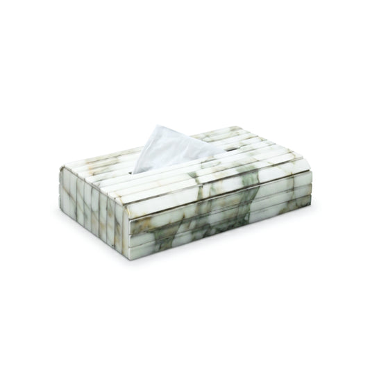 Fluted Marble Green: Flexi Sleek Tissue Box