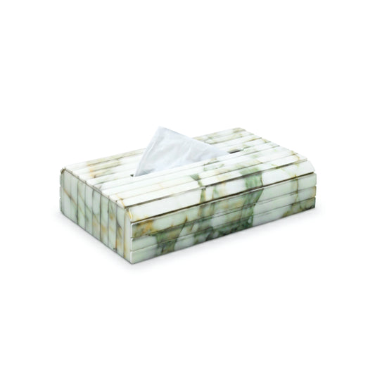 Fluted Marble Green: Flexi Sleek Tissue Box