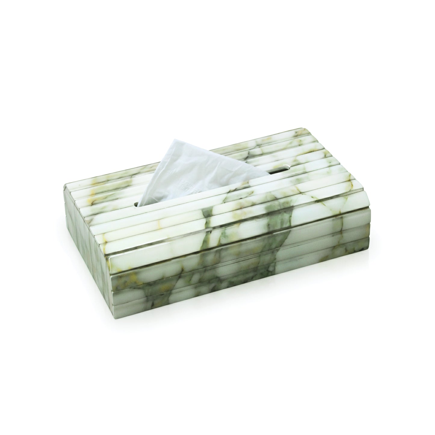 Fluted Marble Green: Flexi Sleek Tissue Box