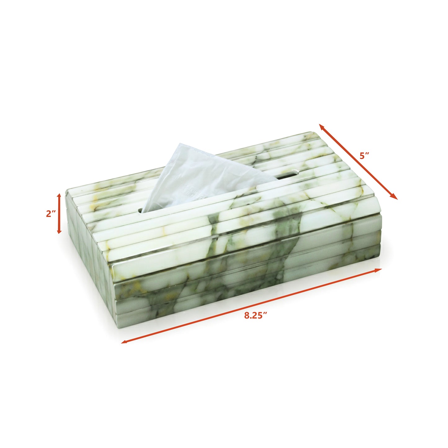 Fluted Marble Green: Flexi Sleek Tissue Box