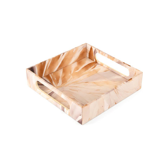 Golden Bloom: Square Wall Tray