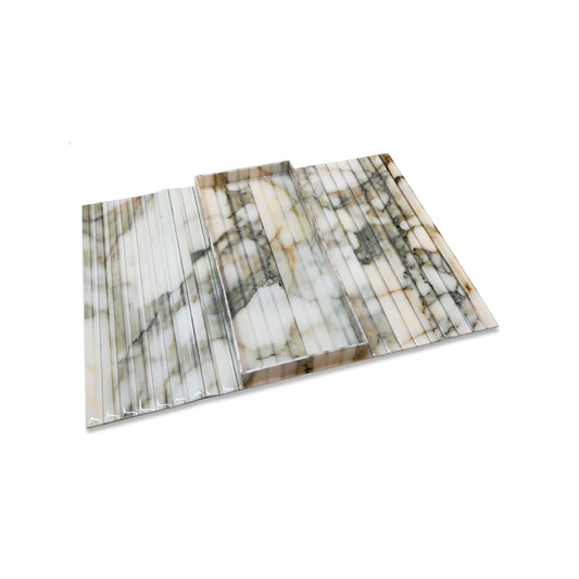 Fluted Marble Green: Sofa Tray