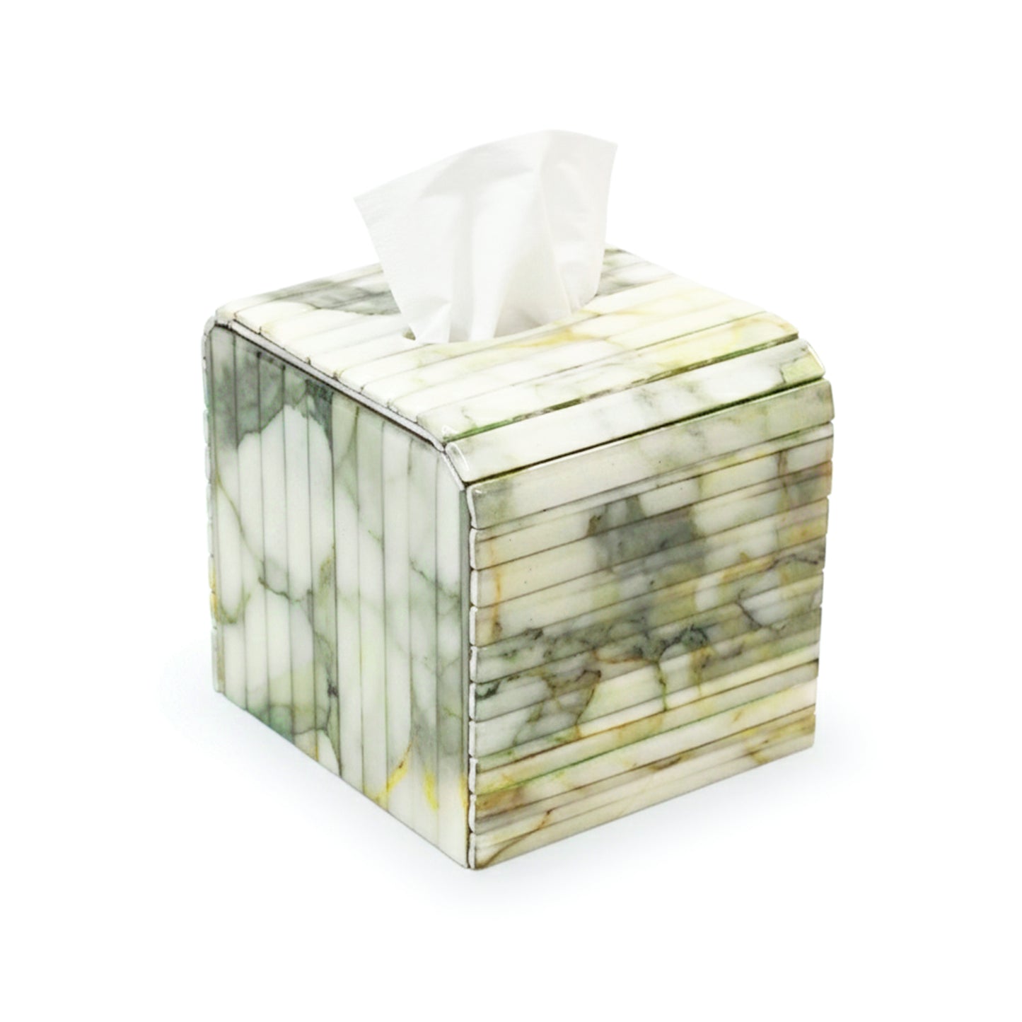 Fluted Marble Green: Flexi Square Tissue Box