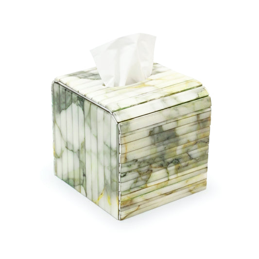 Fluted Marble Green: Flexi Square Tissue Box