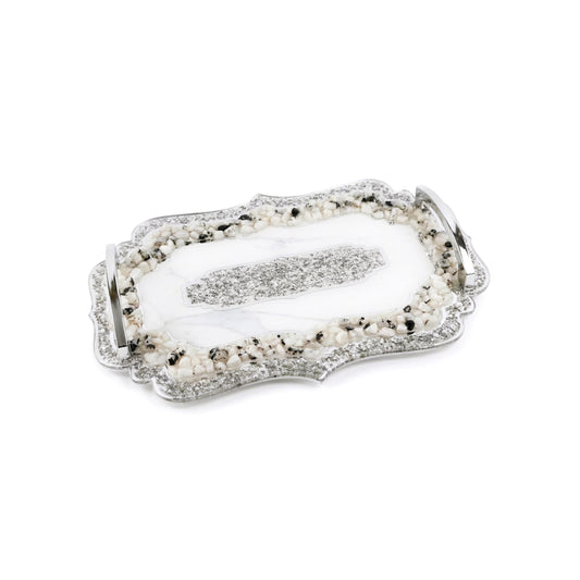 Rose Stones White: Tray