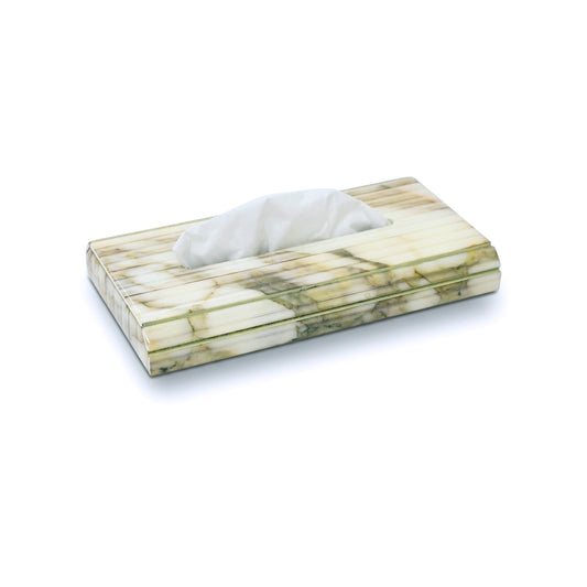 Fluted Marble Green: Super Sleek Tissue Box