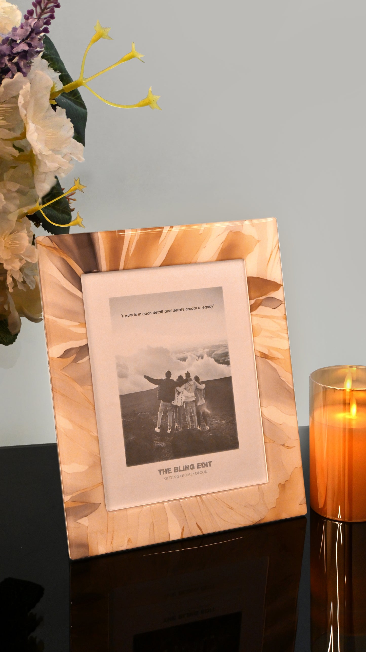 Golden Bloom: Photo Frame