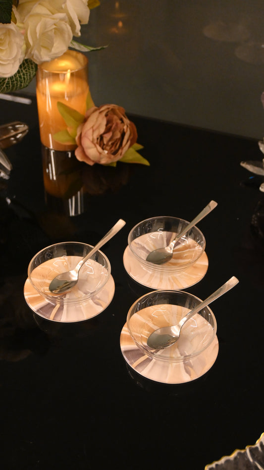 Golden Bloom: Dip Bowls (Set of 3)