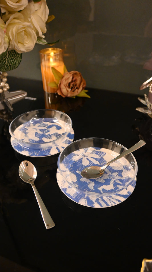 Floral Blue: Dessert Bowls (Set of 2)
