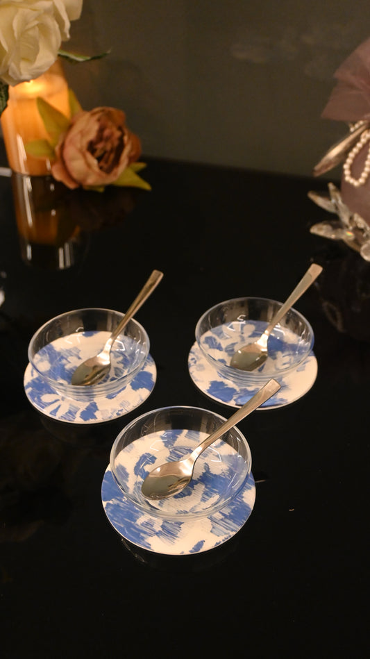 Floral Blue: Dip Bowls (Set of 3)