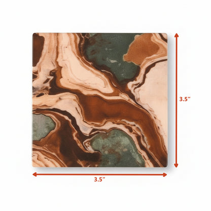 Earth Marble: Square Coasters (Set of 4)