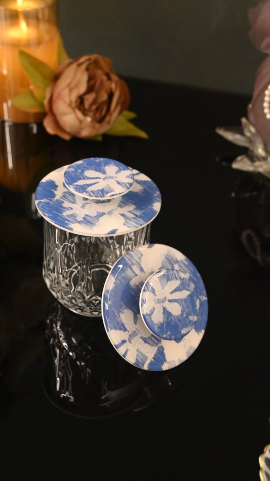 Floral Blue: Lids (Set Of 2)