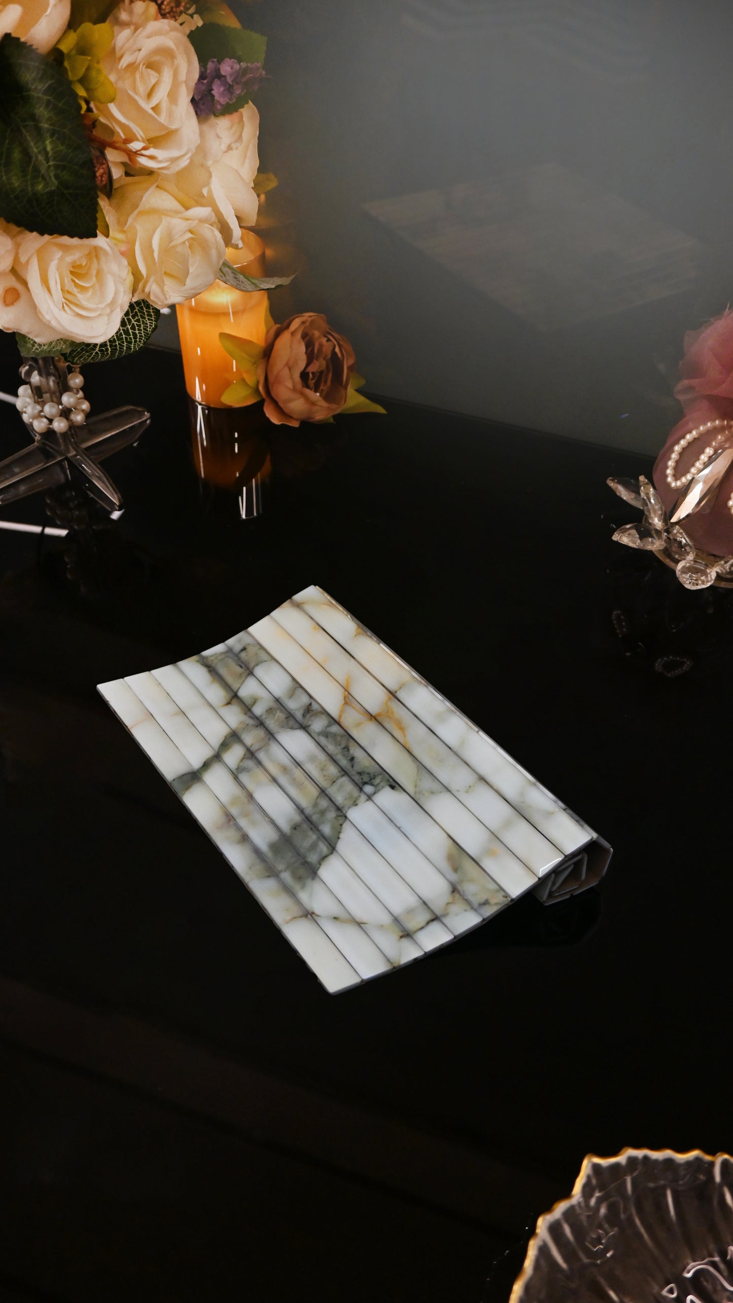 Fluted Marble Green: Flexi Placemat