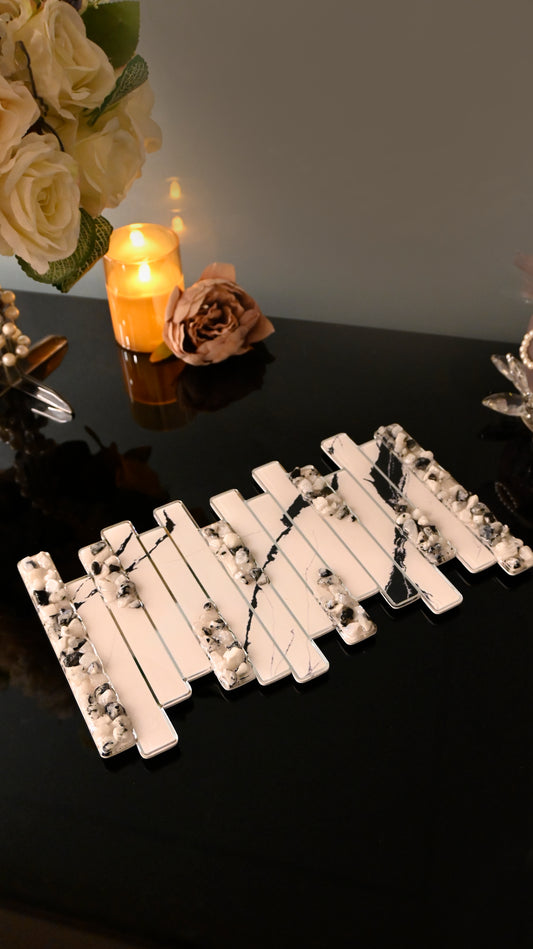 High Low Stones White: Serving Platter