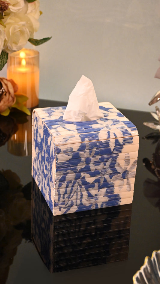 Floral Blue: Flexi Square Tissue Box